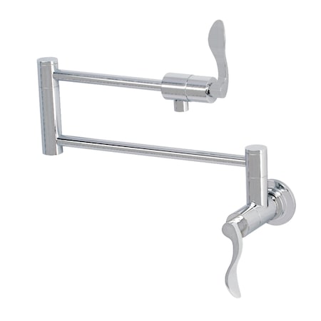 Kingston Brass KS4101DFL Wall Mount Pot Filler, Polished Chrome KS4101DFL